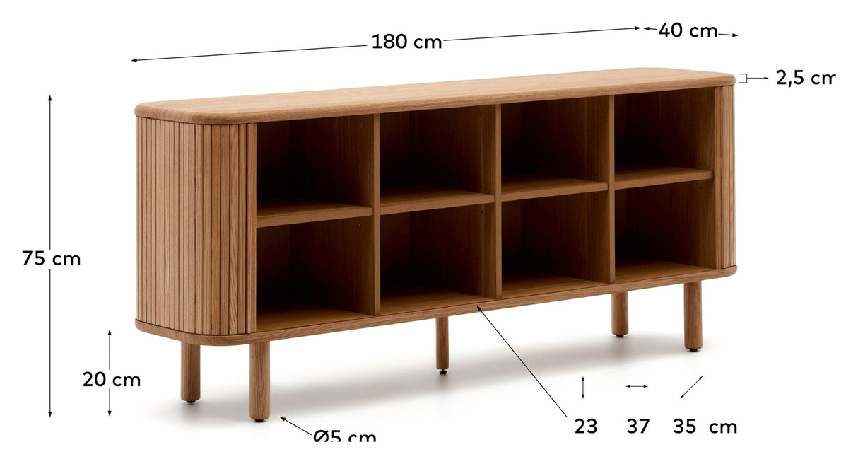 Mailen Sideboard with 2 doors, Ash veneer/Natural finish, 180x75