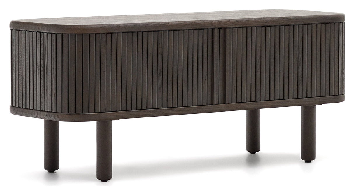 Mailen TV-Table with 2 doors, Ash veneer/Dark finish, 120x50