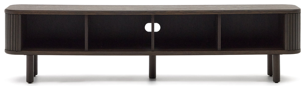 Mailen TV-Table with 2 doors, Ash veneer/Dark finish, 200x50