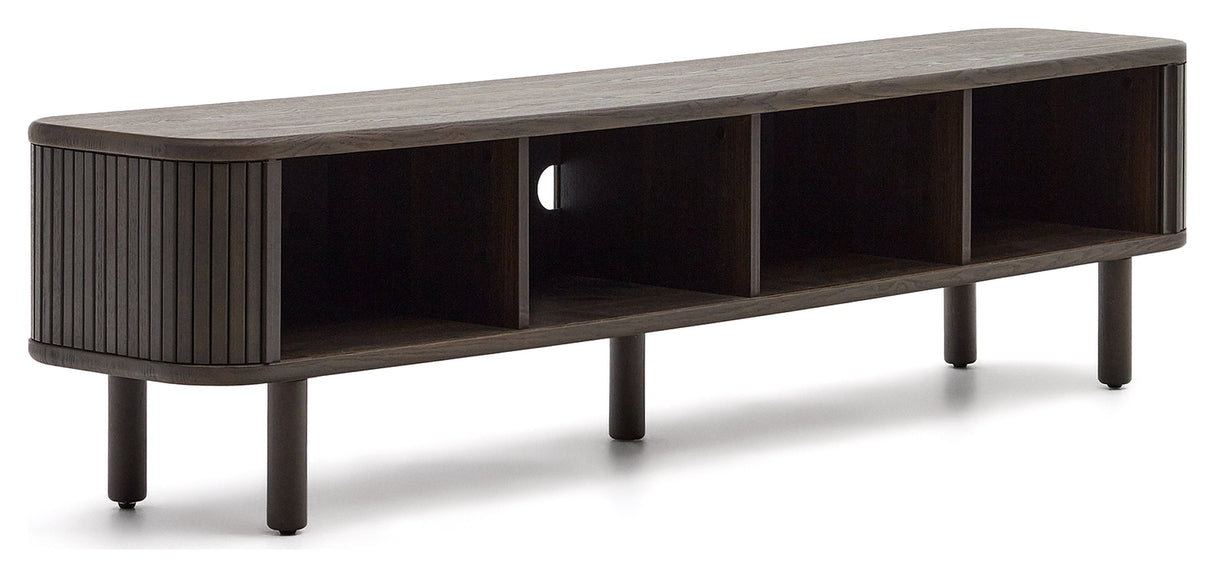 Mailen TV-Table with 2 doors, Ash veneer/Dark finish, 200x50