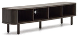 Mailen TV-Table with 2 doors, Ash veneer/Dark finish, 200x50