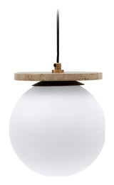 Malachi Ceiling lamp with glass shade, Travertinsten top