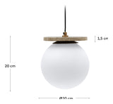 Malachi Ceiling lamp with glass shade, Travertinsten top