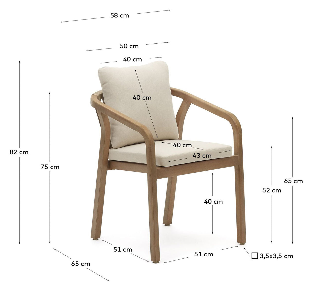 Painted Garden Chair, Beige