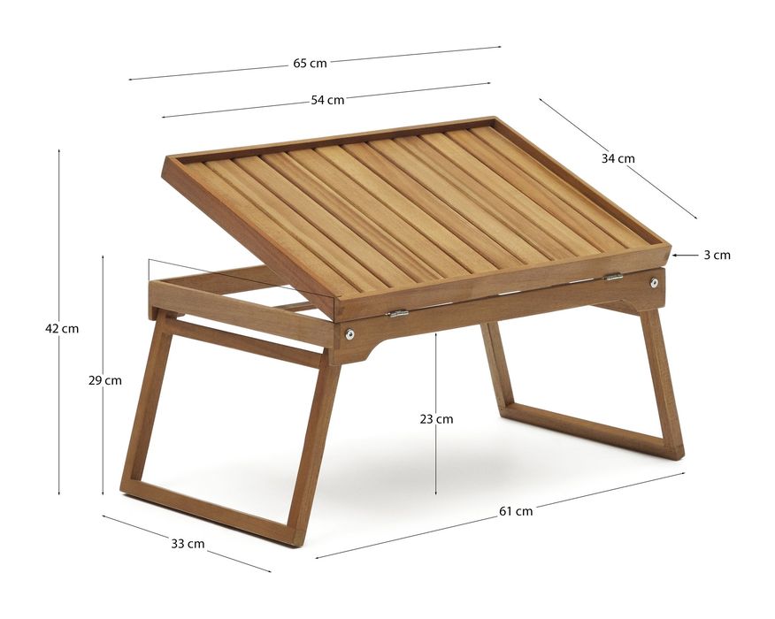 Mani Foldable Tray, Solid Acacia Wood