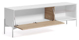 Marielle TV table with door, 167x69, White/Ash veneer