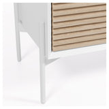 Marielle TV table with door, 167x69, White/Ash veneer