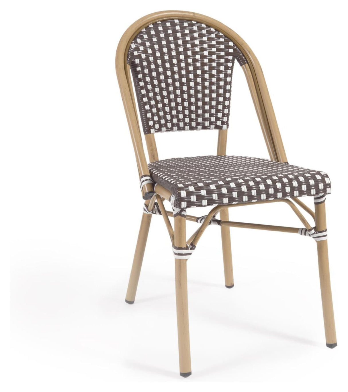 Marilyn Outdoor Café Chair in Polyrattan, Brown/White