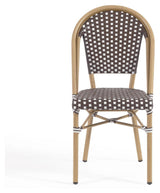 Marilyn Outdoor Café Chair in Polyrattan, Brown/White