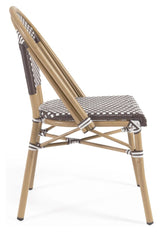 Marilyn Outdoor Café Chair in Polyrattan, Brown/White