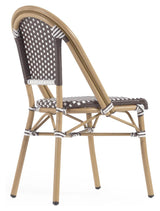 Marilyn Outdoor Café Chair in Polyrattan, Brown/White