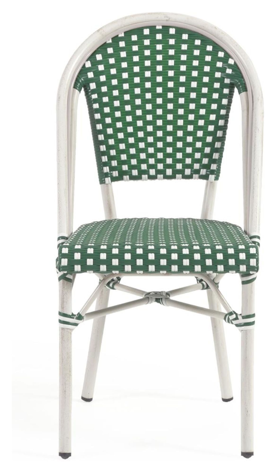 Marilyn Outdoor Café Chair in Polyrattan, Green/White