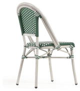 Marilyn Outdoor Café Chair in Polyrattan, Green/White