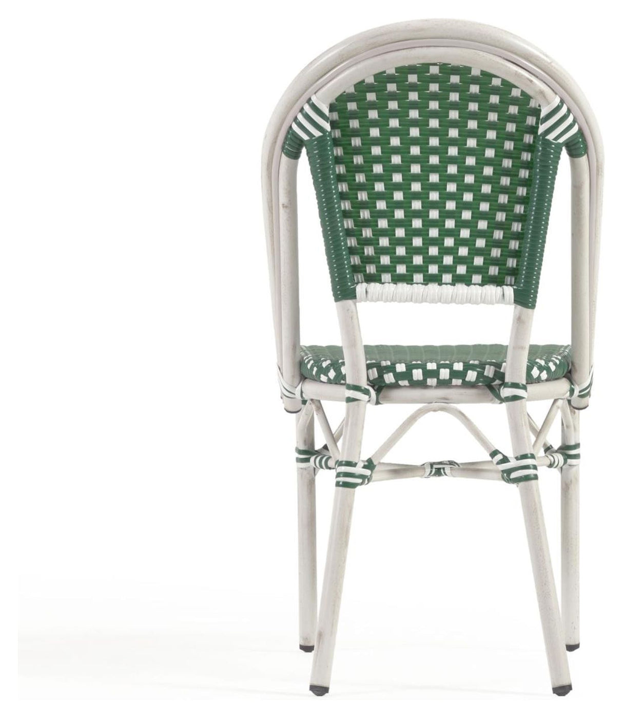 Marilyn Outdoor Café Chair in Polyrattan, Green/White