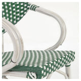 Marilyn Outdoor Café chair with armrests in polyrattan, Green/White