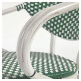 Marilyn Outdoor Café chair with armrests in polyrattan, Green/White