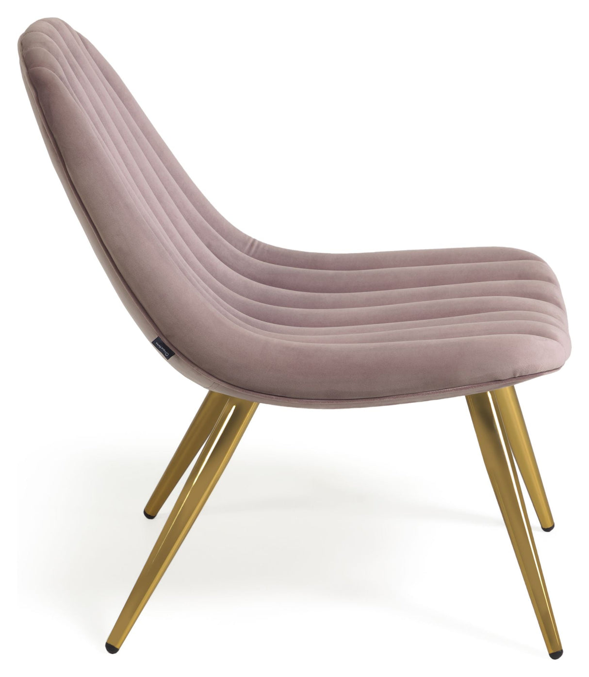 Marlene Lounge Chair - Pink Velvet/Steel legs with gold finish