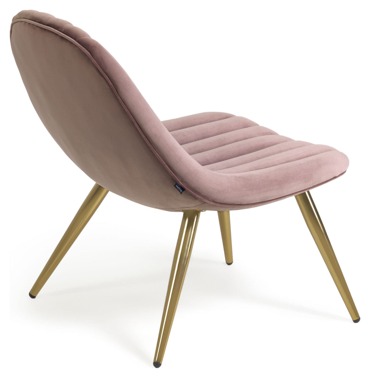 Marlene Lounge Chair - Pink Velvet/Steel legs with gold finish