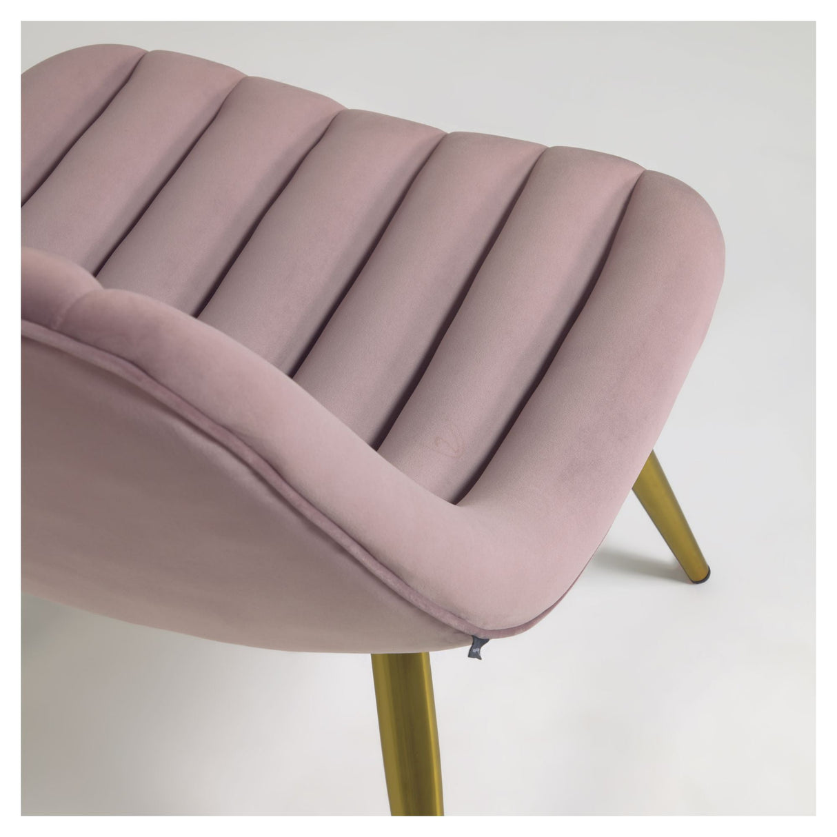 Marlene Lounge Chair - Pink Velvet/Steel legs with gold finish