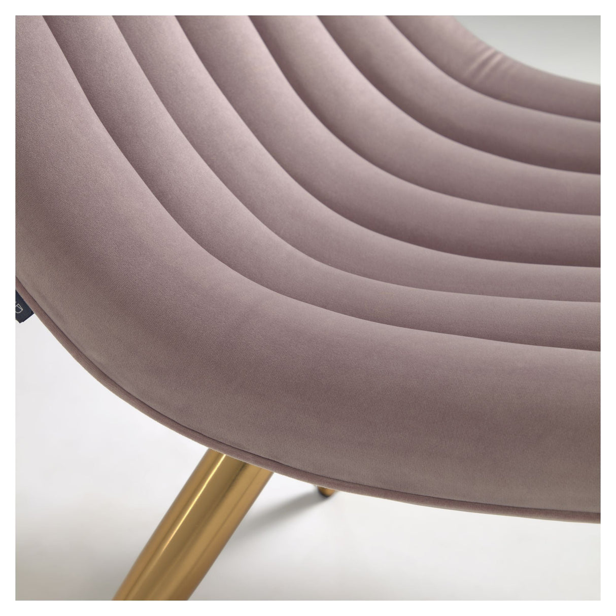 Marlene Lounge Chair - Pink Velvet/Steel legs with gold finish