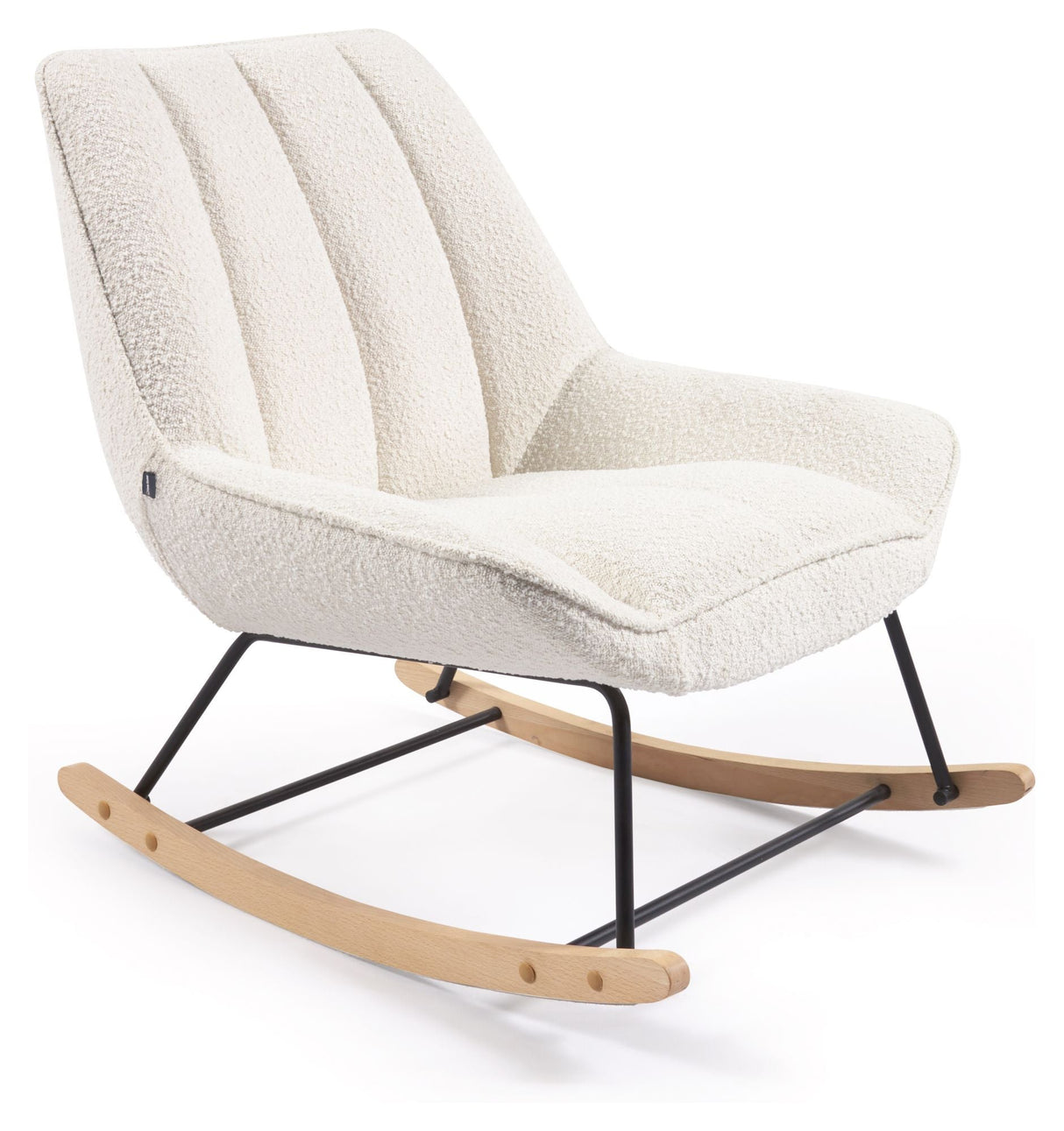 Marlina Swing Chair, White Lambskin Look