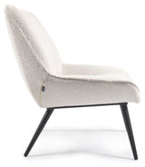 Marline Lounge Chair, White Lambskin Look/Black Metal