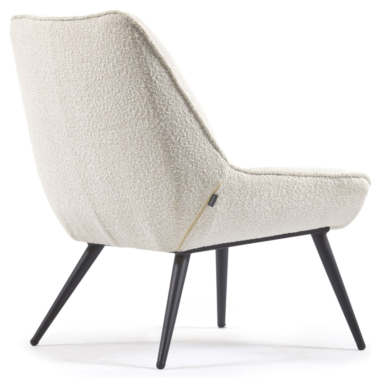 Marline Lounge Chair, White Lambskin Look/Black Metal