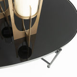 Marsh Side table with glass Black