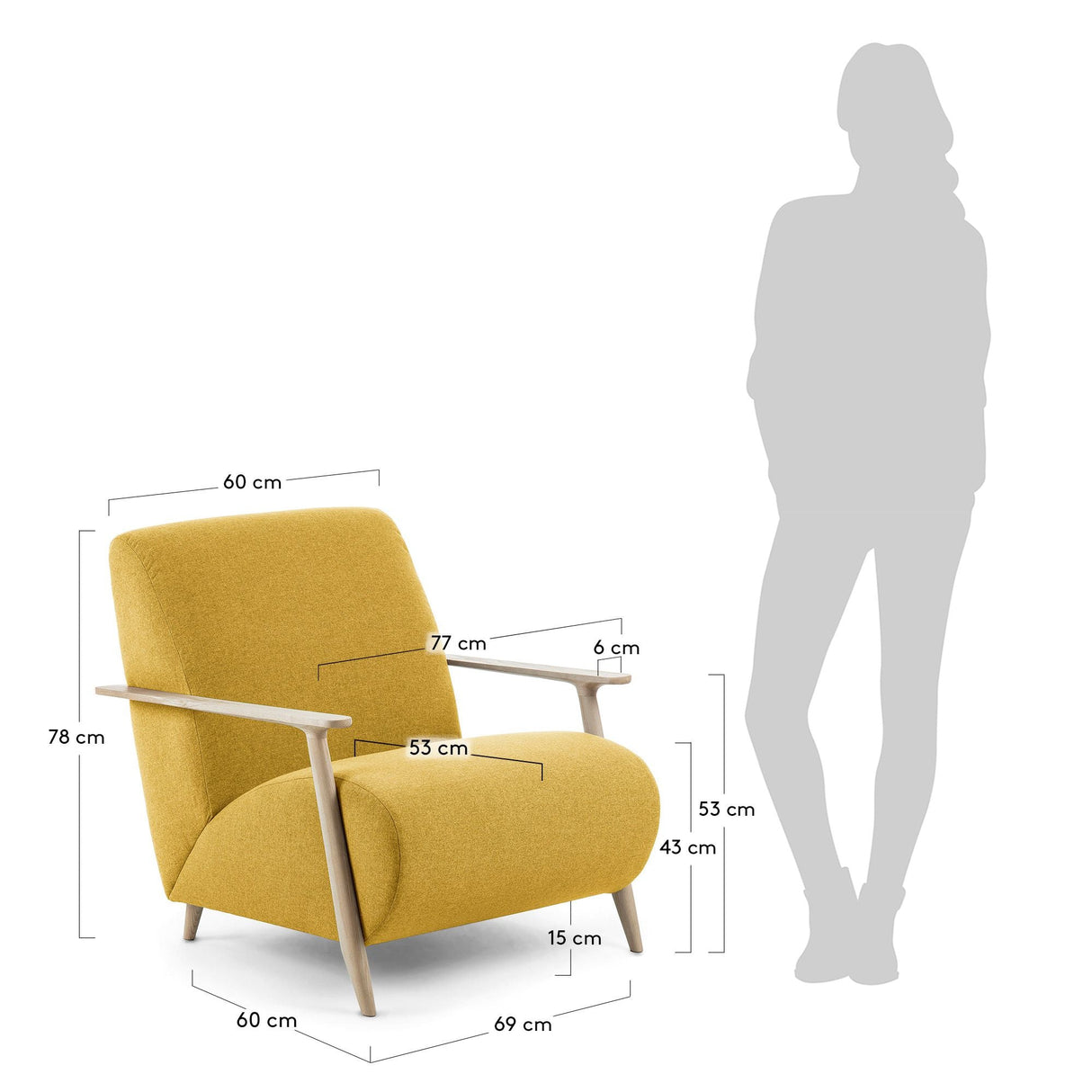 Marthan Lounge Chair w/armrests, Mustard