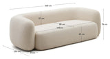 Martina 3-pers. Sofa, Off-White Shearling, B:240