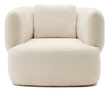 Martina Armchair with cushion, Off-White Shearling