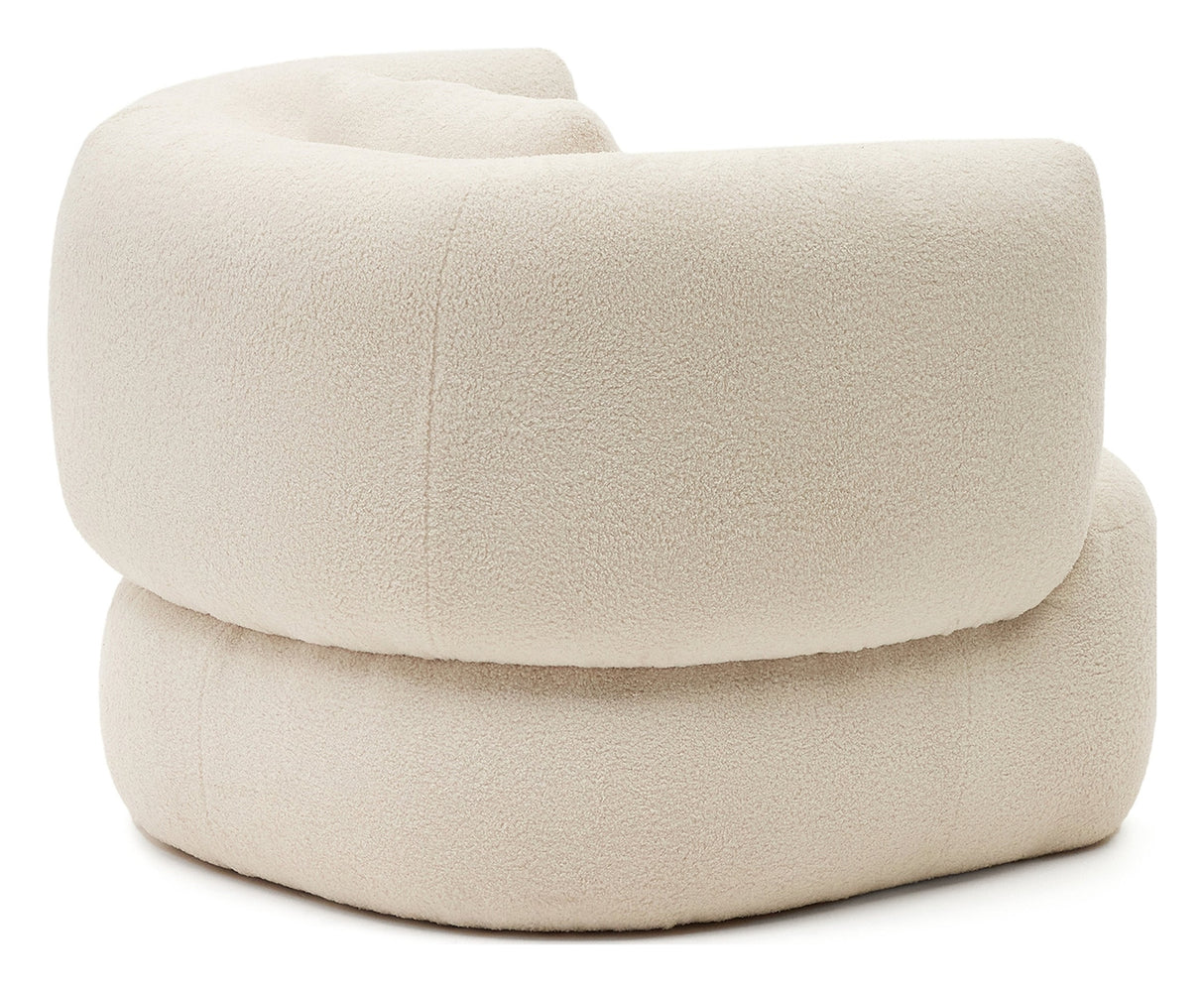 Martina Armchair with cushion, Off-White Shearling