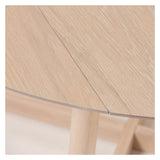 Maryse Dining table with flap Light wood, Ø120