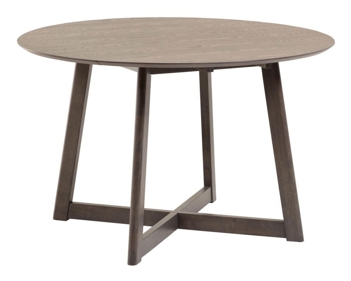 Maryse Dining table with flap Dark wood, Ø120