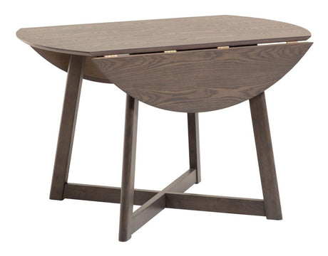 Maryse Dining table with flap Dark wood, Ø120