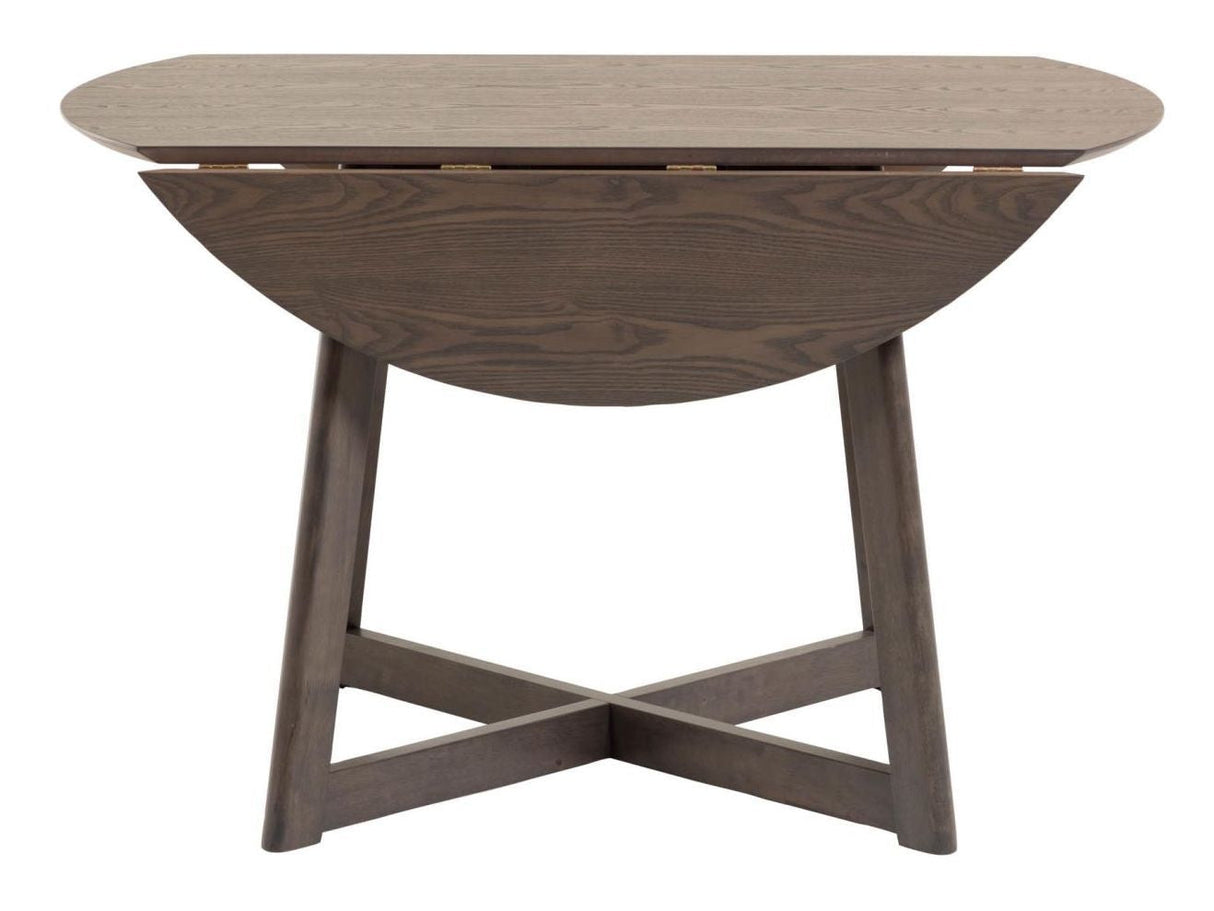 Maryse Dining table with flap Dark wood, Ø120