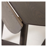 Maryse Dining table with flap Dark wood, Ø120