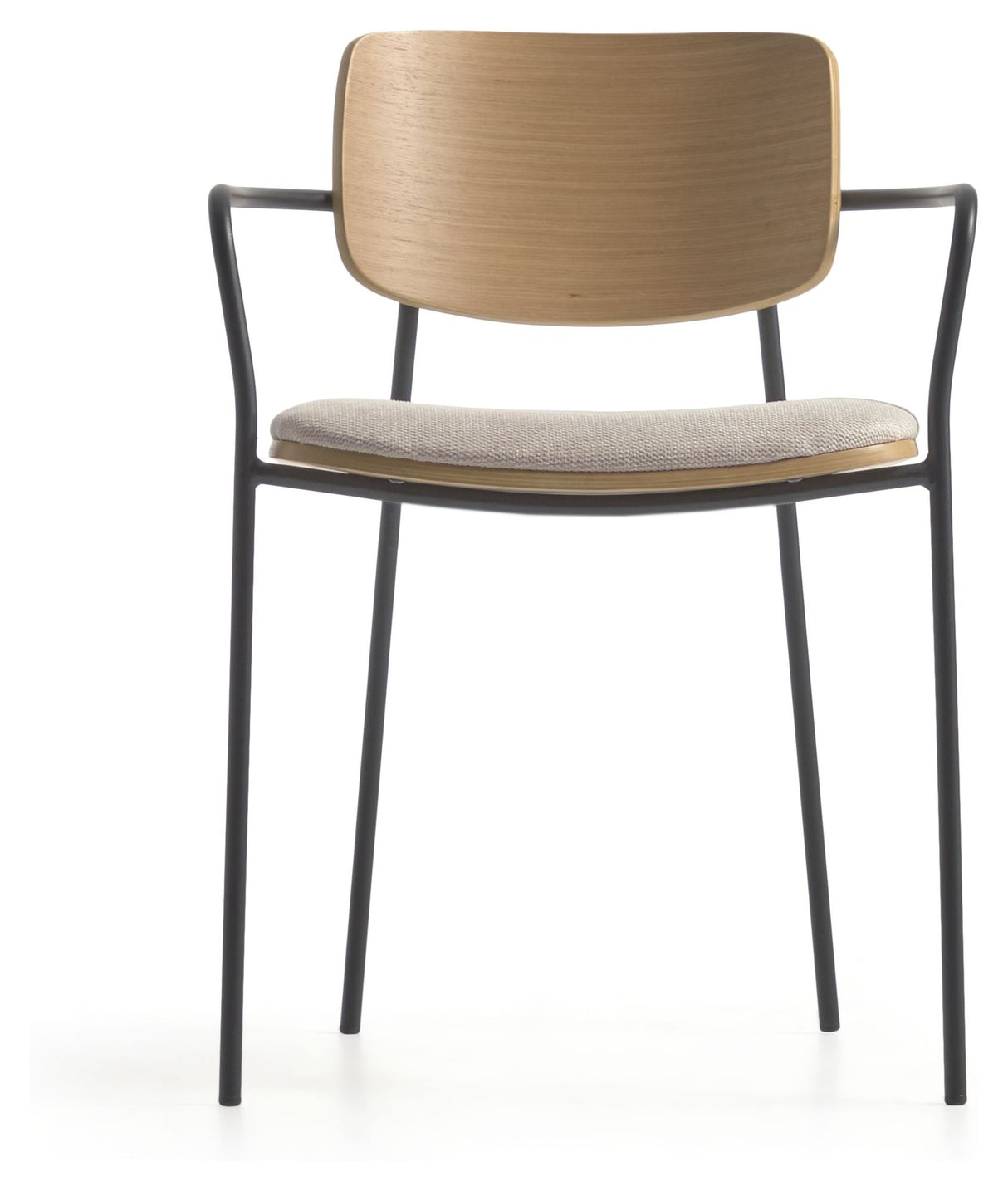 Maureen Dining chair, Oak veneer/Beige fabric