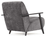 Meghan Lounge Chair, Gray Chenille/Wooden Leg Wenge Finish