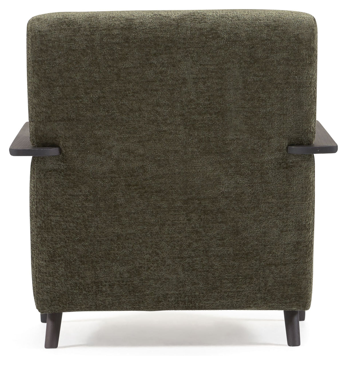 Meghan Lounge Chair, Green Chenille/Wooden Leg Wenge Finish