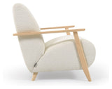 Meghan Lounge Chair, White Lambskin Look/Ask