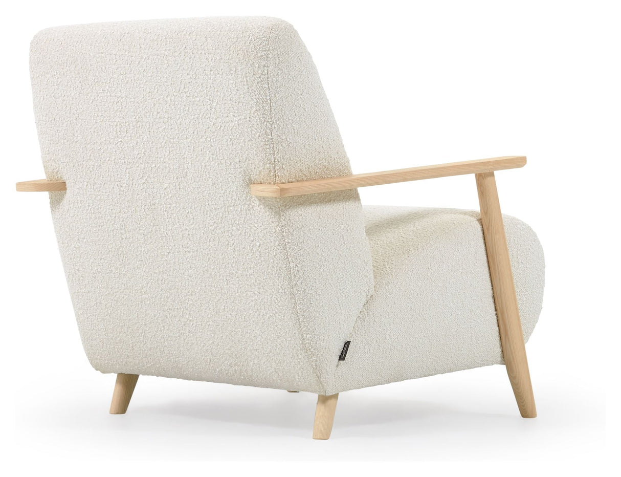 Meghan Lounge Chair, White Lambskin Look/Ask