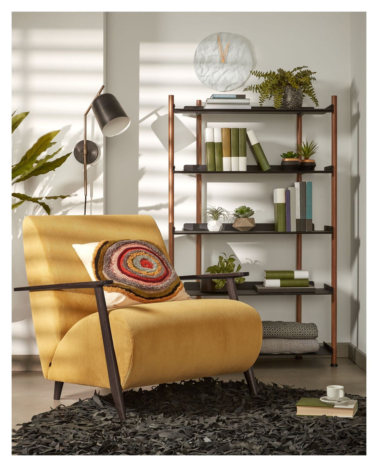 Meghan Lounge Chair, Mustard Velvet