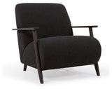 Meghan Lounge Chair, Black lambskin look/Wenge ash