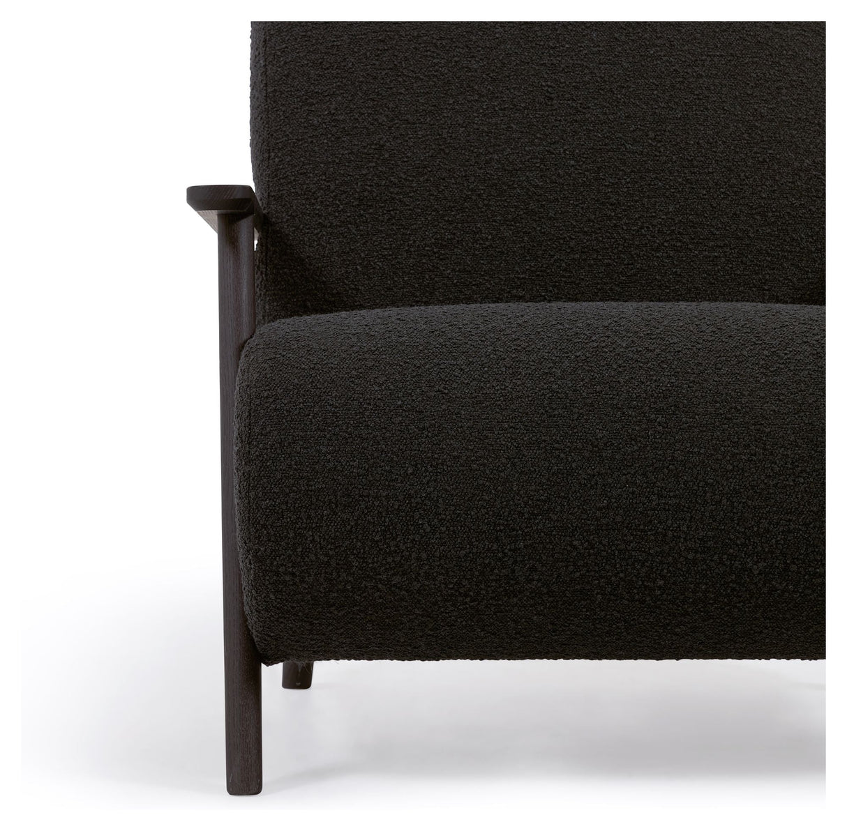 Meghan Lounge Chair, Black lambskin look/Wenge ash