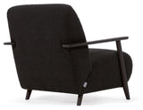 Meghan Lounge Chair, Black lambskin look/Wenge ash