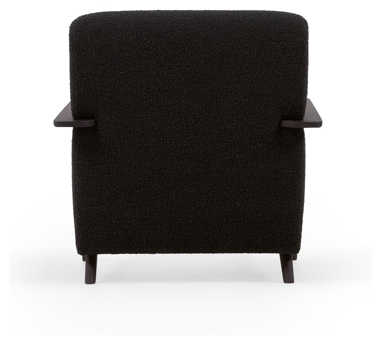 Meghan Lounge Chair, Black lambskin look/Wenge ash