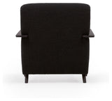 Meghan Lounge Chair, Black lambskin look/Wenge ash