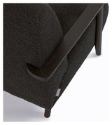 Meghan Lounge Chair, Black lambskin look/Wenge ash