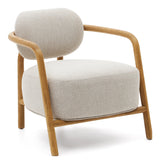 Melqui Beige Armchair Solid Oak with Natural Finish